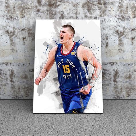 Nikola Jokic Art Poster Denver Nuggets Basketball Hand Made Posters