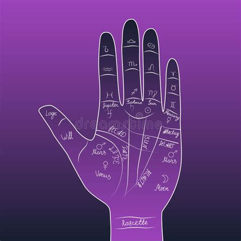Hand With Lines And Signs On It Above The Hand Is The Symbol Of The