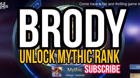 Paano Kapag Last Game Mythic Na Unlock Mythic Rank Gamit Brody Youtube