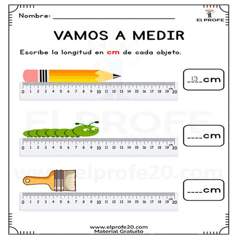 Ejercicios De Medir Objetos Longitud