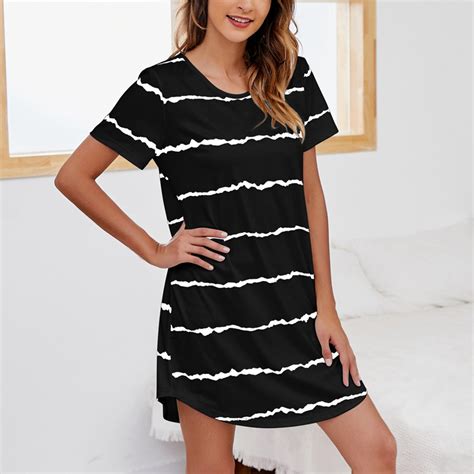 Nightgowns For Women Cotton Night Shirts Short Sleeve Night Gown Dress