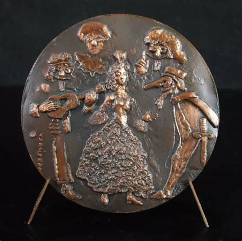 MÉdaille La Commedia Dellarte Théâtre Populaire Italien Italie Masque