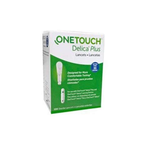 Onetouch Delica Plus 33 Gauge Lancets 100 Lancets