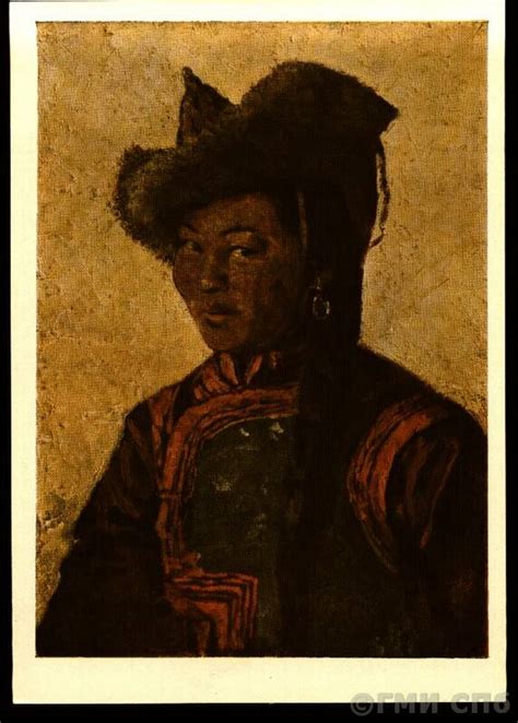 Монголка. Из серии "По Монголии". Худ. А. П. Строганов. 1966 г.