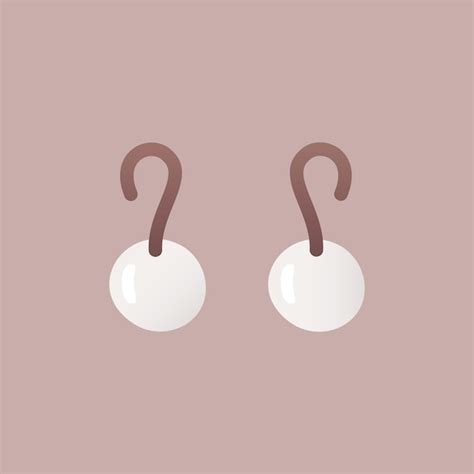 Premium Vector | Simple pearl earrings