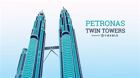 Petronas Twin Towers Illustration Vector Download