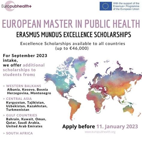 Applications By 11 01 23 For European Master In Public Health Erasmus