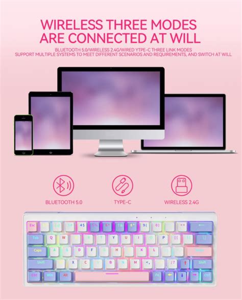 Zifriend ZA63 Hot Swappable Wired Rgb Mechanical Keyboard Tnt Yellow Switch Linear Wired