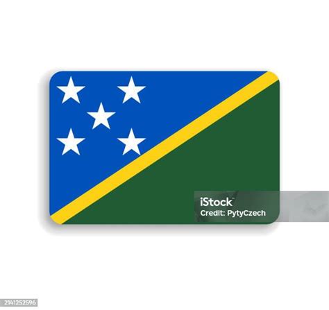 Rounded Rectangle Vector Flag Of Solomon Islands Stock Illustration Download Image Now Badge