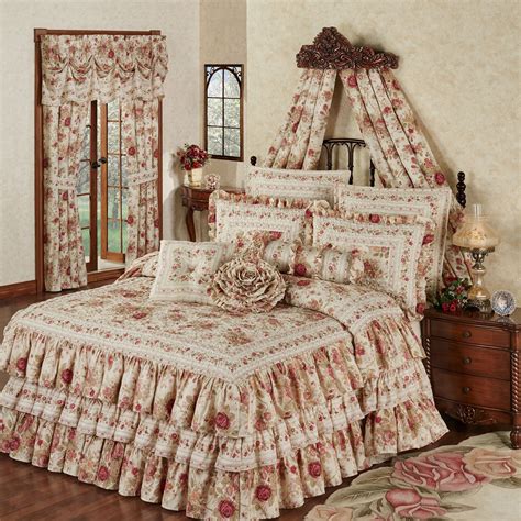 Heirloom Rose Floral Ruffled Grande Bedspread