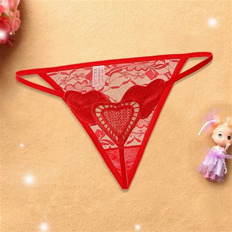 Uaang Sexy Women Lace Hollow Out Butterfly Shaped G String Open Crotch Underwear Lingerie