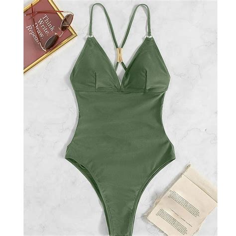 Tponi Sexy Swimsuits For Women One Piece Elastic Green Swimsuit Clearance 400 L