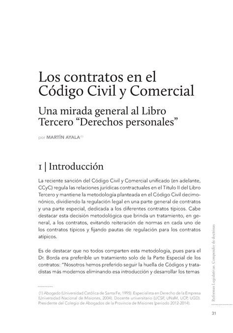 Los Contratos En El C Digo Civil Y Comercial Una Mirada General Al