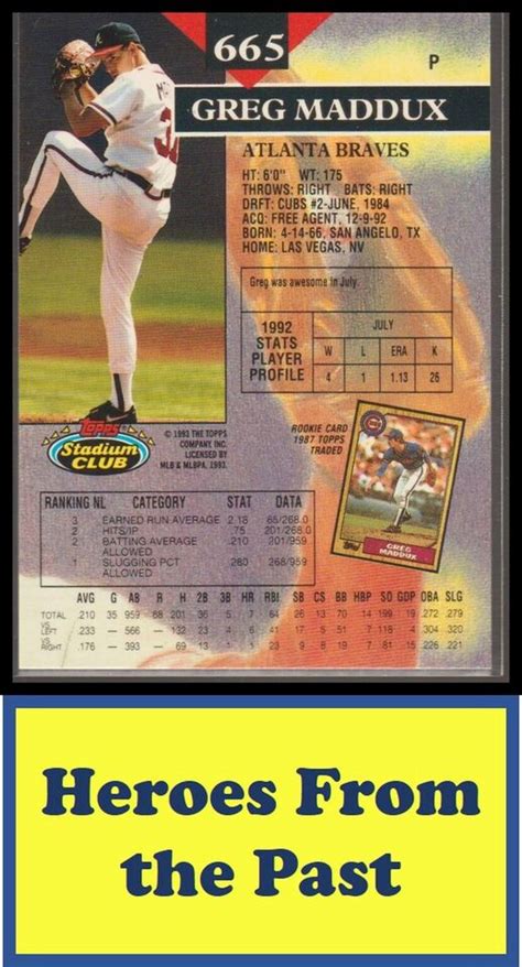 1993 Stadium Club Members Only 665 Greg Maddux 062 N EBay