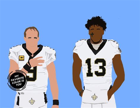 Saints Drew Brees and Michael Thomas Digital Art - Etsy