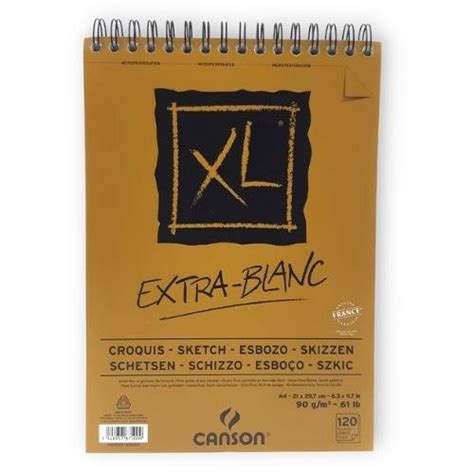 Bloco De Papel Canson XL Extra Blanc 90g 120fls A4 Shopee Brasil