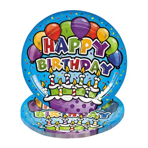 Happy Birthday Cake Dinner Plates 18 Pt Party Supplies 250 Pieces