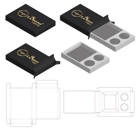 Design De Modelo De Corte E Embalagem De Caixa Vetor Premium