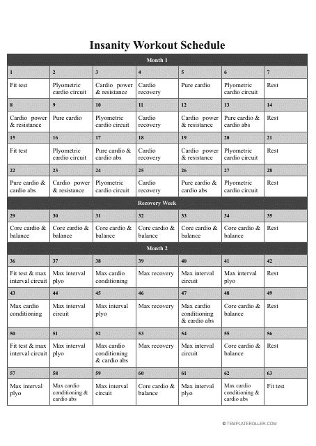 Insanity Workout Wall Chart Pdf Eoua Blog