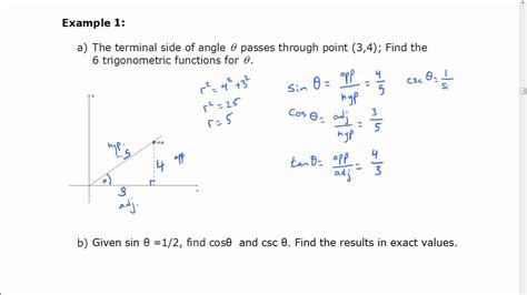 Finding Exact Values For Trigonometric Ratios Youtube