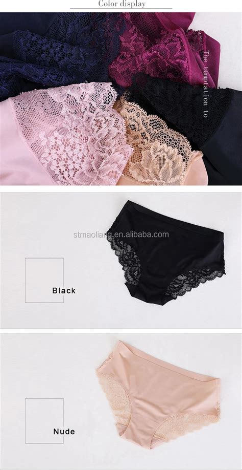 1855 Ladies Sexy Satin Ice Silk Underwear Women Seamless Lace Panties Buy Seamless Lace