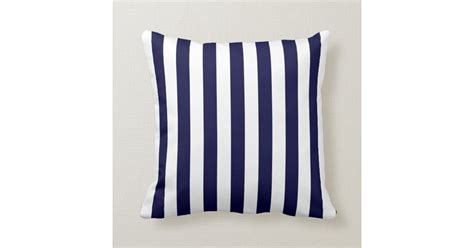 Classic Navy Blue And White Stripe Pattern Throw Pillow Zazzle