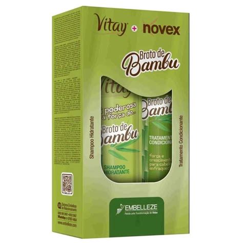 Kit Vitay Novex Shampoo E Condicionador Broto De Bambu Super Primavera