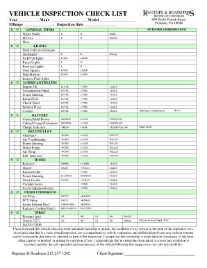 Printable Vehicle Inspection Checklist Complete With Ease AirSlate