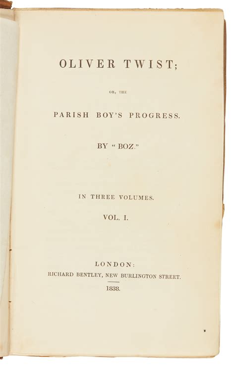 Dickens Oliver Twist 1838 First Edition First Issue With Autograph Letter Signed By Author