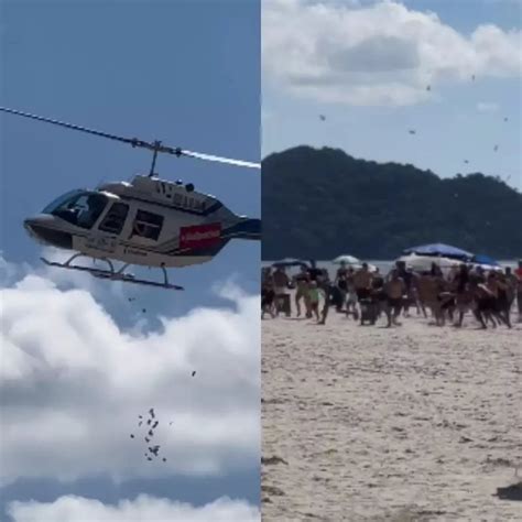 V Deo Influenciadora Faz Chuva De Dinheiro Em Praia E Causa Tumulto