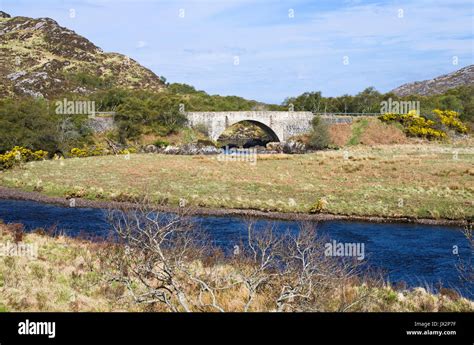 Laxford Bridge over the River Laxford in Sutherland, Northwest Highlands, Scotland UK. The ...