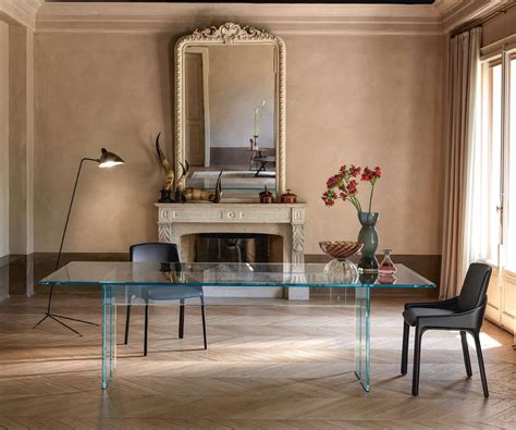 Modern Curved Glass Tables Fiam Italia