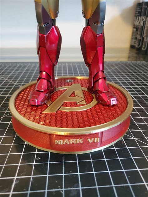 Circular D Printed Iron Man Stand For Figures Etsy