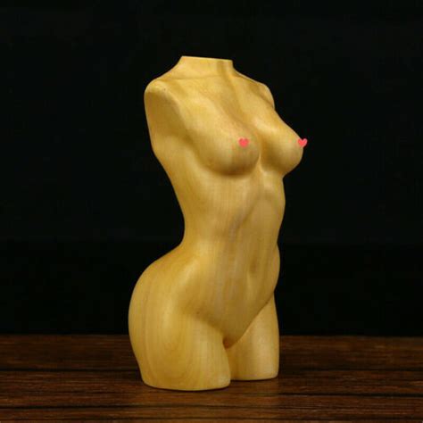 3 5 Fine China Box Wood Hand Carved Naked Female Human Body Art Statue