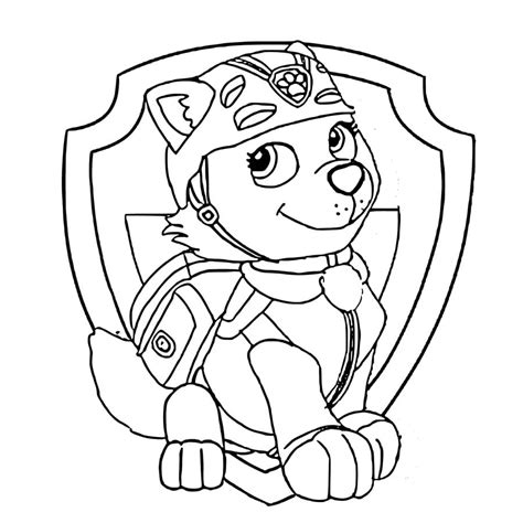 Everest Paw Patrol ücretsiz Boyama Sayfası Boyama Online