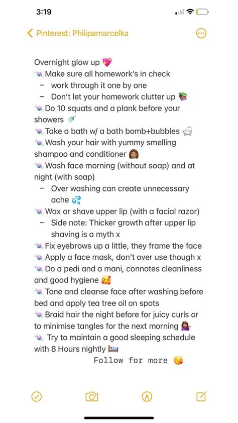 Overnight Glow Up Checklist