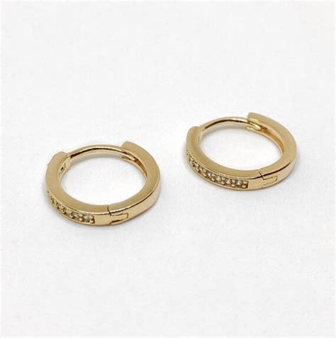 Small Gold Huggie Hoop Earrings Ct Gold Filled Dainty Hoops Etsy Uk