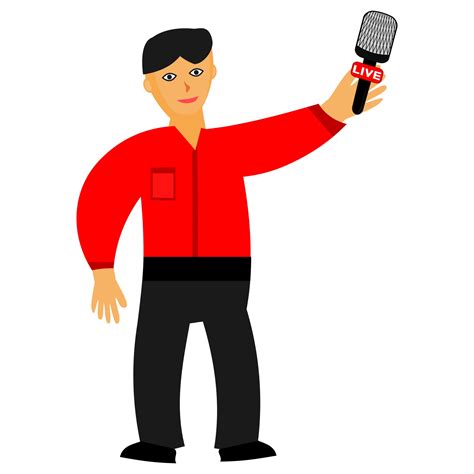 Man with microphone in the hand 2526129 Vector Art at Vecteezy