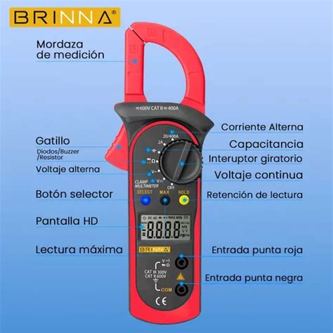 Multimetro Digital Profesional Pinza Amperimétrica Brinna en venta en