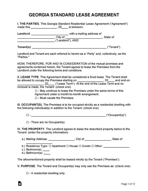 Free Rental Lease Agreement Template