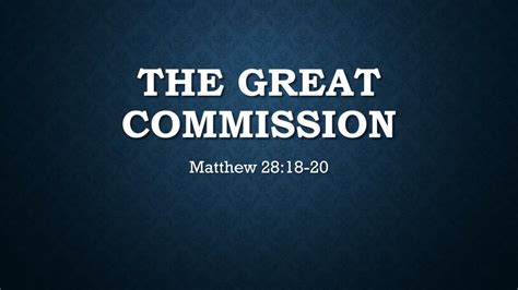 Ppt The Great Commission Powerpoint Presentation Free Download Id