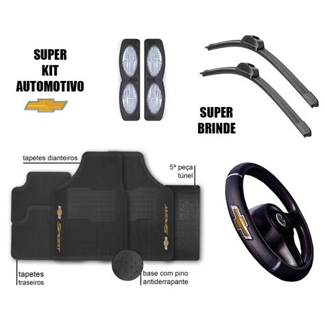 Kit Automotivo Tapete Capa De Volante Limpador De Parabrisa