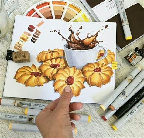 Pin By Nadezhda On Food Sketch Food Art Painting Copic Marker Art