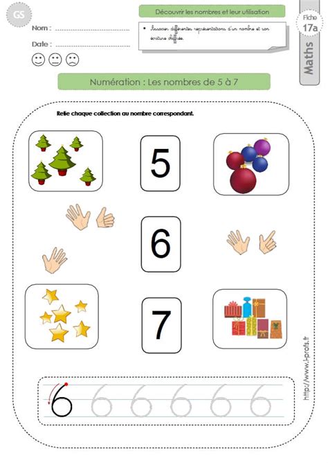 Gs Exercices Mathematiques Les Nombres En Maternelle Grande