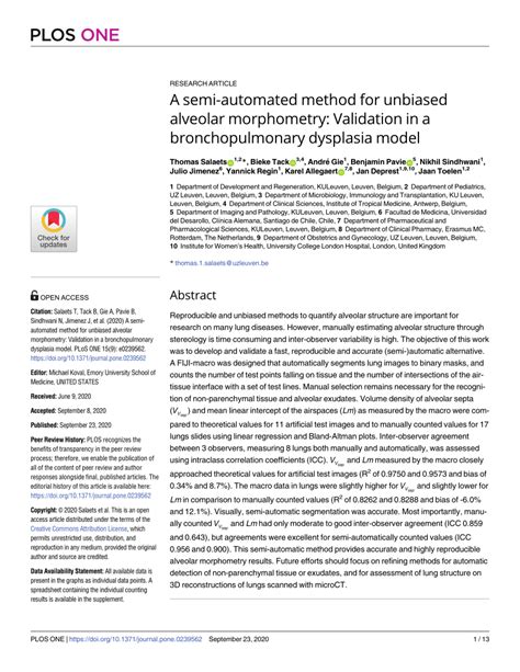 Pdf A Semi Automated Method For Unbiased Alveolar Morphometry