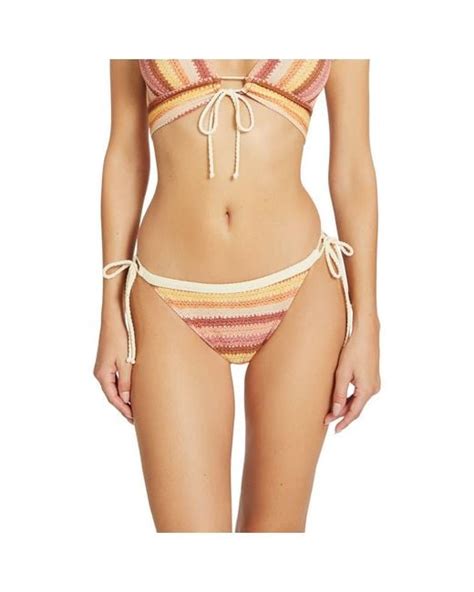 Robin Piccone Lyra Side Tie Bikini Bottoms In Brown Lyst