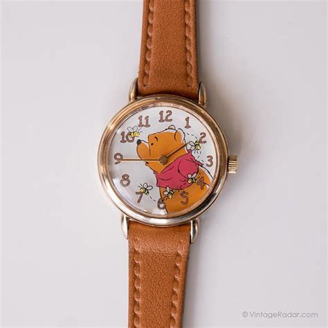 Vintage Tiny Winnie The Pooh Watch For Ladies Gold Tone Timex Watch