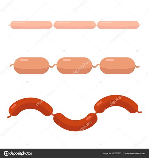 Sausages Different Types Of Set Vector Flat Stock Vector By ©all5
