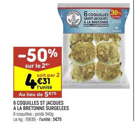 Promo Coquilles St Jacques La Bretonne Surgel Es Chez Leader Price