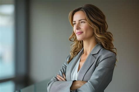 Premium Photo Middleaged Experienced Latina Businesswoman Generative Ai